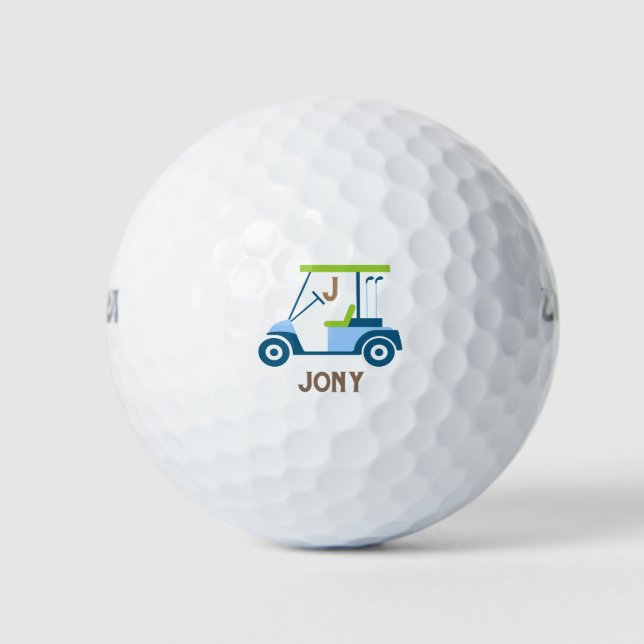 Personalise Unique Custom Best Golf Cart Monogram Golf Balls (Front)