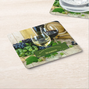 Personalise Unique Thanksgiving Square Paper Coaster