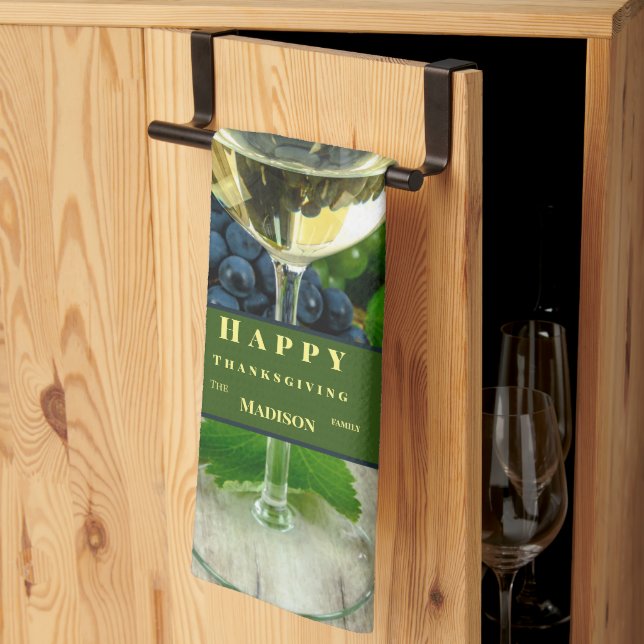 Personalise Unique Thanksgiving  Tea Towel (Thirds Fold)