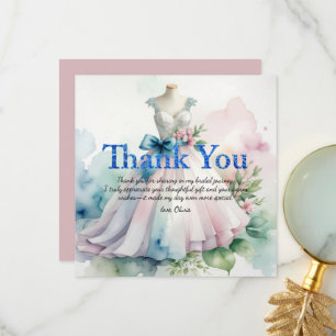 Personalise Upload Photo Bridal Shower Thank you Card