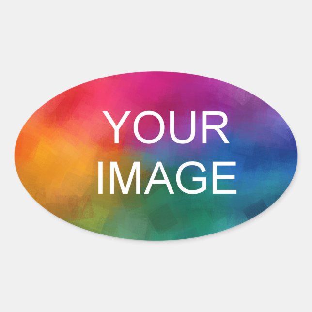Personalise Upload Your Photo Image Company Logo Oval Sticker (Front)