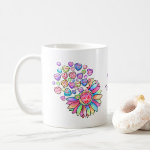 Personalise Valentine's Day Candy Hearts Gift Coffee Mug