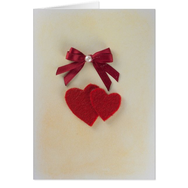 Personalise Valentine's red heart and bow (Front)