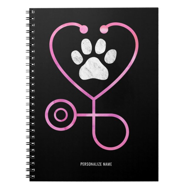 Personalise Veterinarian Vet Tech Veterinary Notebook (Front)