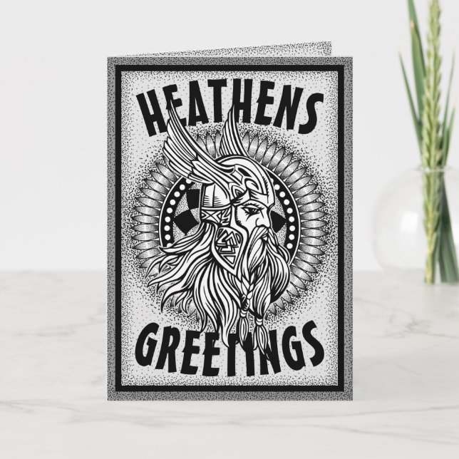 Personalise Viking Heathens Greetings Card (Front)