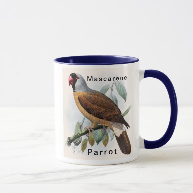 Personalise Vintag John Keulemans Mascarene Parrot Mug (Right)