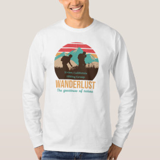 Personalise Vintage Sunset Mountain Hiking Group  T-Shirt