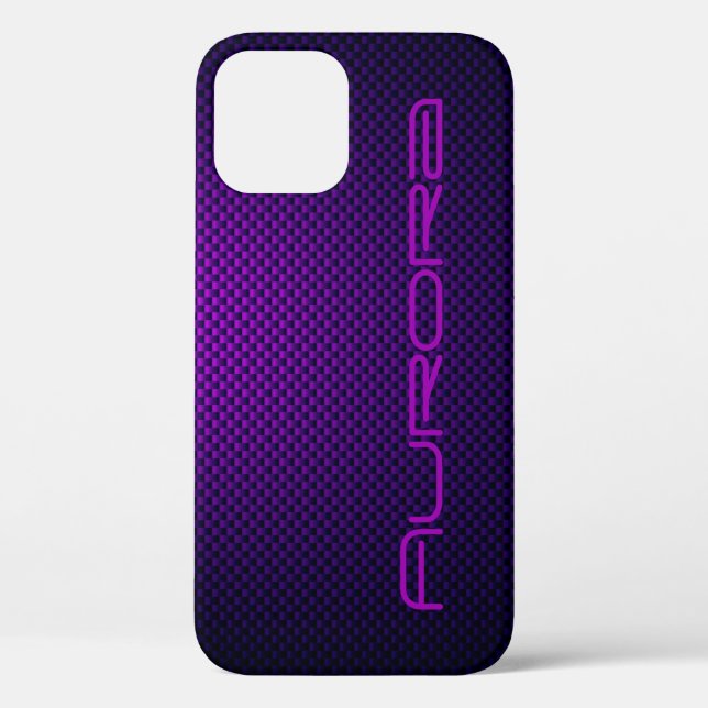 Personalise Violet carbon fibre patterned Case-Mate iPhone Case (Back)