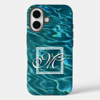 Personalise Water Pattern ocean waves monogram
