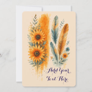 Personalise Watercolor Boho Mother's Day Card