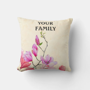 Personalise Watercolor Flower Cushion