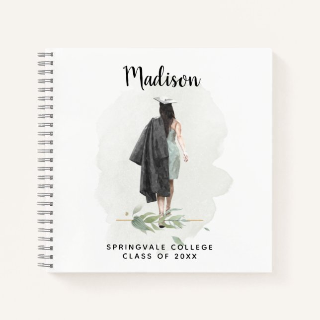 Personalise Watercolor Graduation Party Guest Book (Front)