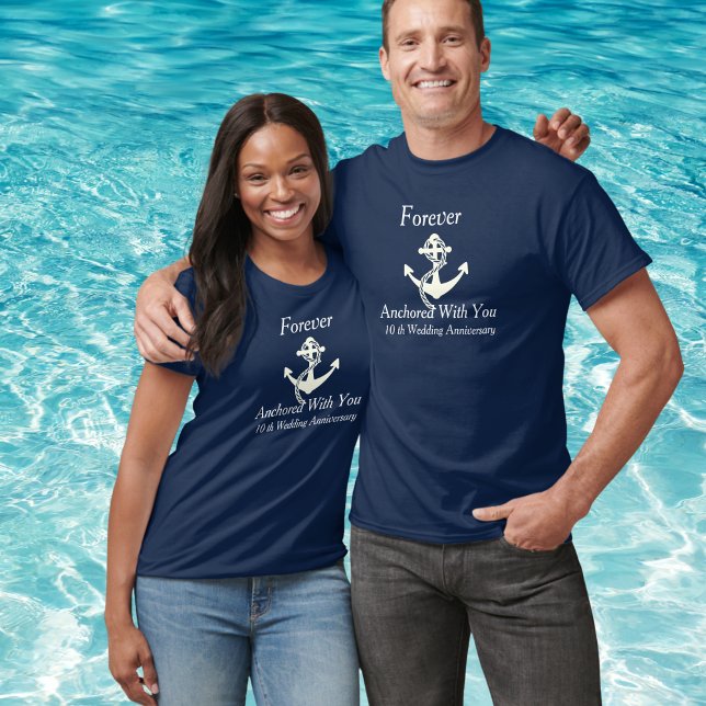 Personalise Wedding Anniversary Cruise Blue T-Shirt (Anniversary Cruise Vacation Shirt ,Personalize According to your needs.)