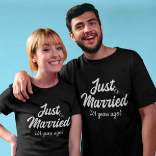 Personalise Wedding Anniversary Just Married T-Shirt