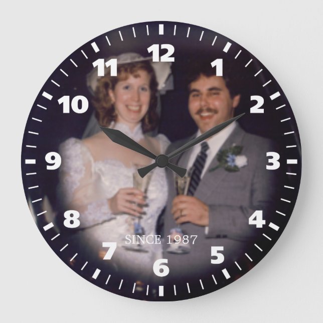 Personalise Wedding Anniversary (Special Order) Large Clock (Front)