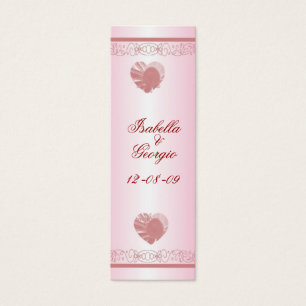 Personalise Wedding Favour Hearts & Lace Bookmark