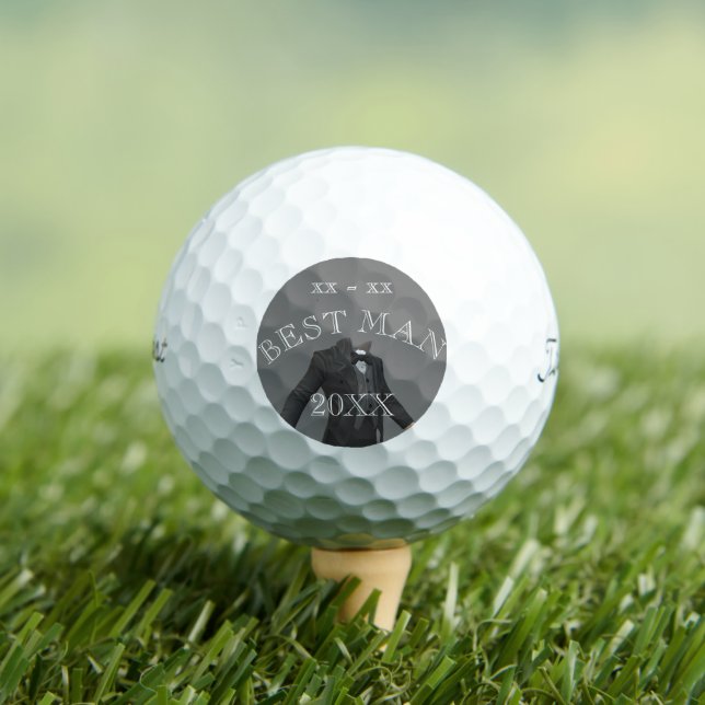 Personalise Wedding Gift Best Man Golf ball (Insitu Tee)