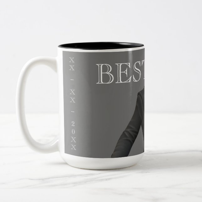 Personalise Wedding Gift Two-Tone Coffee Mug (Left)