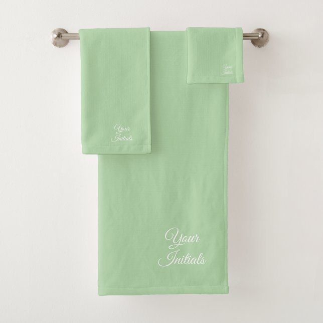Personalise Wedding Housewarming Gift Mint    Bath Towel Set (Insitu)