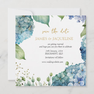 Personalise Wedding Save the Date Lotus gold