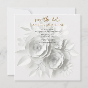 Personalise Wedding Save the Date Lotus gold