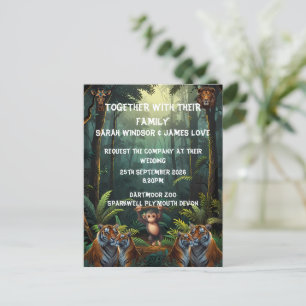 Personalise Wedding Zoo Invitation Postcard