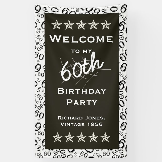 Personalise: Welcome to my 60th Birthday Party Banner (Vertical)