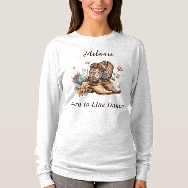 Personalise Western Boho Line Dancing T-Shirt (Front)