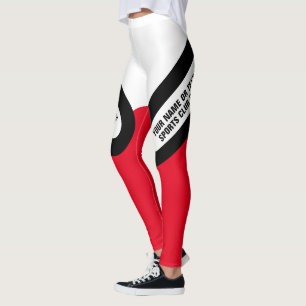 Personalise White/Black/Red Leggings