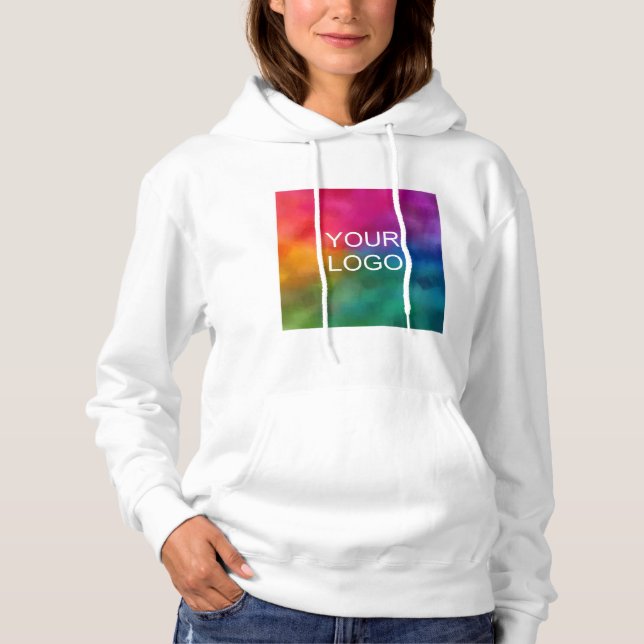 Personalise White Colour Template Add Image Logo Hoodie (Front)
