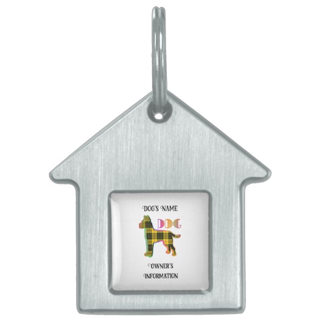 Personalise  White DOG House Dog  Pet ID Tag (Front)