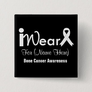 Personalise White Ribbon Retinoblastoma 15 Cm Square Badge