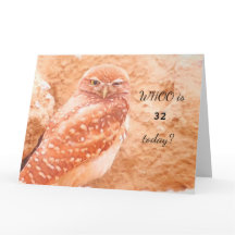 Personalise "WHOOO is...today?" Owl large Birthday