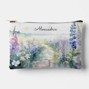 Personalise Wild Lavender flowers Accessory Pouch