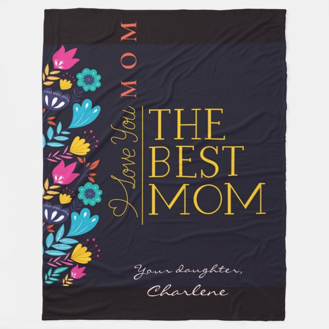 Personalise Wildflowers and Mothers Day Greeting  Fleece Blanket (Front)