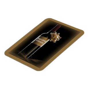 Personalise Wine Bottle with Bow Boss’s Day Magnet