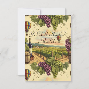 Personalise Wine Country Vineyard Grapes Thank You Card