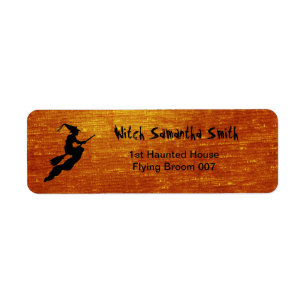 Personalise: Witch in Flight on Broom Silhouette