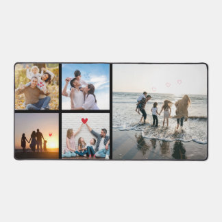 Personalise with 5 photos of family,friends,lovers desk mat