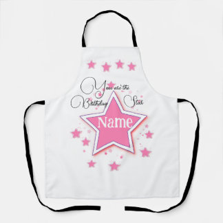 Personalise With A Name Birthday STAR  Apron