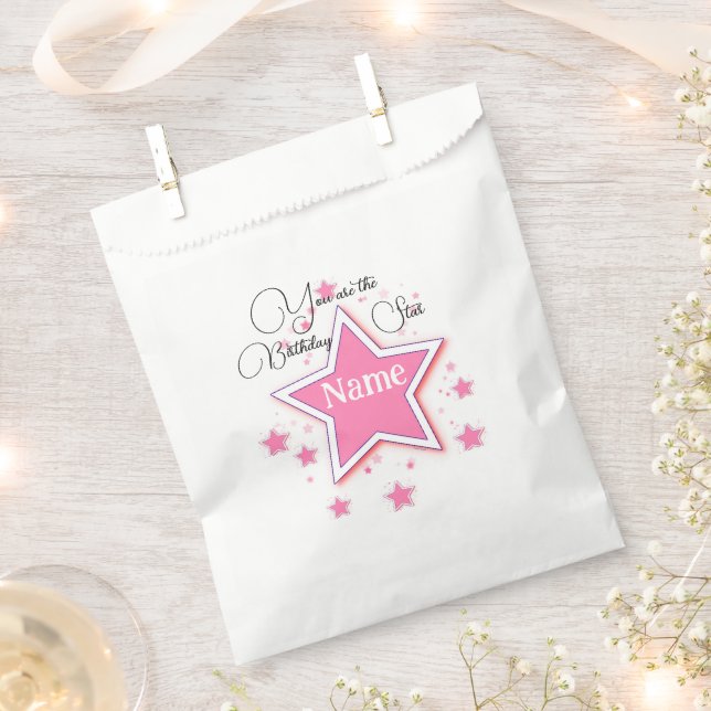 Personalise With A Name STAR Paper  Favour Bags (Clipped)