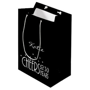 Personalise with Any Age Cheers Paper Gift Bag