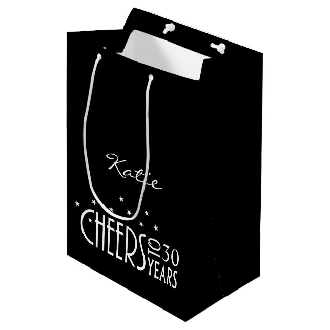 Personalise with Any Age Cheers Paper Gift Bag (Front Angled)