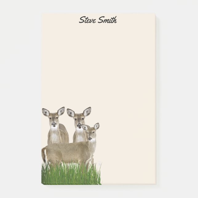 Personalise With His Name Whitetail Deer  Post-it Notes (Front)