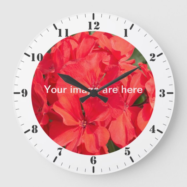 Personalise with hour markers and minute dials     large clock (Front)