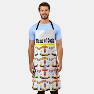 Personalise With Name Backyard Grillin' N Chillin  Apron