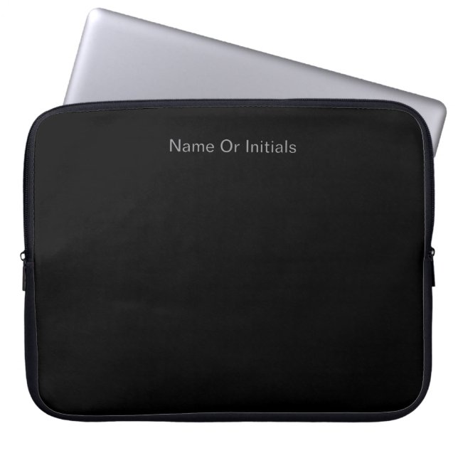 Personalise With Name Black   Laptop Sleeve (Front)