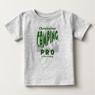 Personalise with name camping pro baby T-Shirt