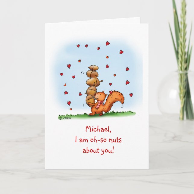 Personalise with name - Cute Valentine's Day Card (Front)