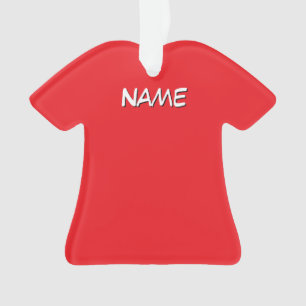 Personalise With Name Dress Shirt Red  Ornament